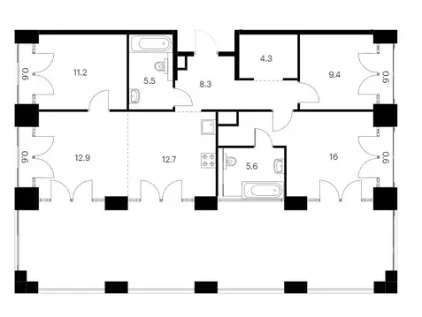 3-комнатная квартира: Санкт-Петербург, набережная Обводного канала, ...