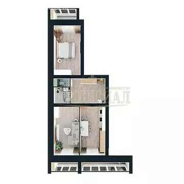 2-комнатная квартира: Йошкар-Ола, улица Зарубина, 12 (77.08 м)