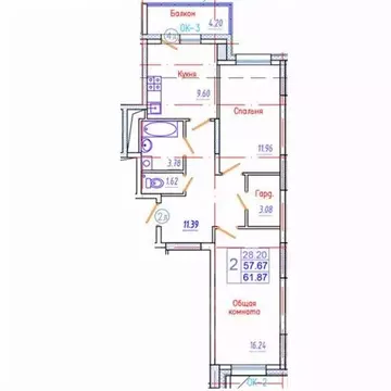 2-к кв. Саха (Якутия), Якутск Приипподромный кв-л,  (61.87 м)