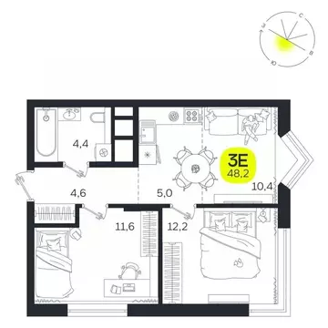 3-к кв. Свердловская область, Екатеринбург Южная Ботаника жилрайон, ...