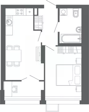 1-к кв. Свердловская область, Екатеринбург ул. Мира, 47/7 (41.2 м)