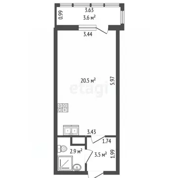 Студия Ленинградская область, Мурино Всеволожский район, ул. ...