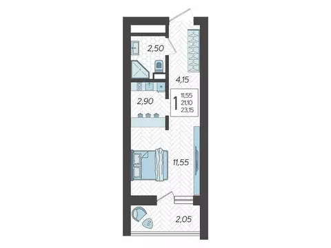 Квартира-студия: Сочи, микрорайон Бытха, Ясногорская улица, 16/2 к12 ...