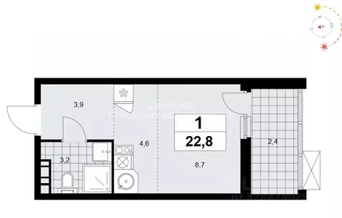Студия Москва Скандинавия жилой комплекс, 18.2.6 (22.8 м)