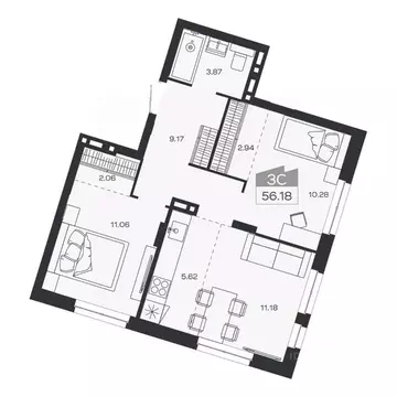 3-к кв. Новосибирская область, Новосибирский район, Краснообск рп ...