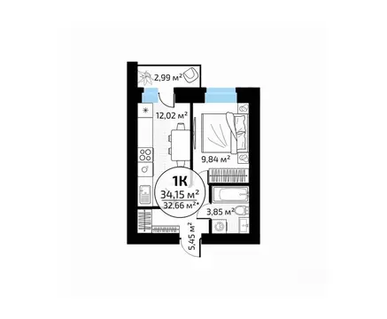 1-к кв. Самарская область, Самара пос. Мехзавод, 1-й кв-л, 50 (34.15 ...