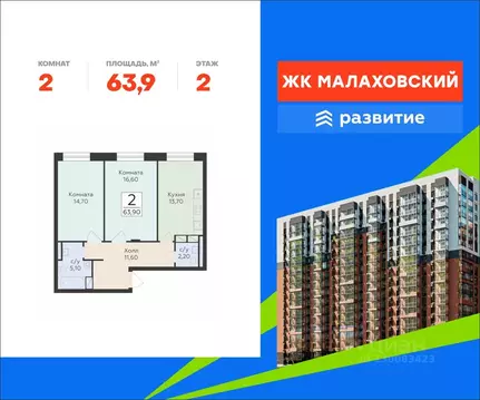 2-к кв. Московская область, Раменский муниципальный округ, Родники пгт ...