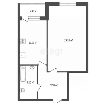 1-к кв. Тюменская область, Тюмень ул. Вересковая, 11 (49.5 м)