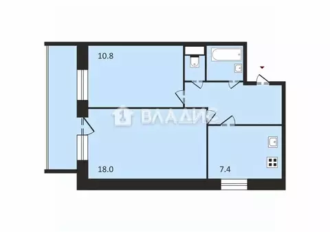 2-к кв. Владимирская область, Владимир ул. Ноябрьская, 8Б (46.5 м)