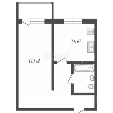 1-к кв. Ямало-Ненецкий АО, Муравленко ул. Ленина, 105 (34.3 м)