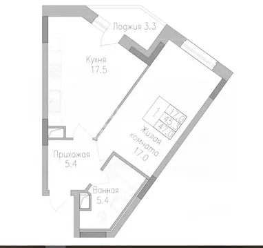 1-к кв. Липецкая область, Липецк ул. Тельмана, 116 (46.9 м)