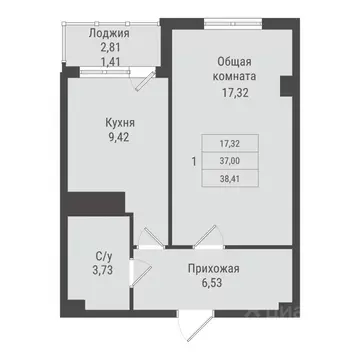 1-к кв. Саха (Якутия), Якутск Парк Победы жилой комплекс (38.41 м)