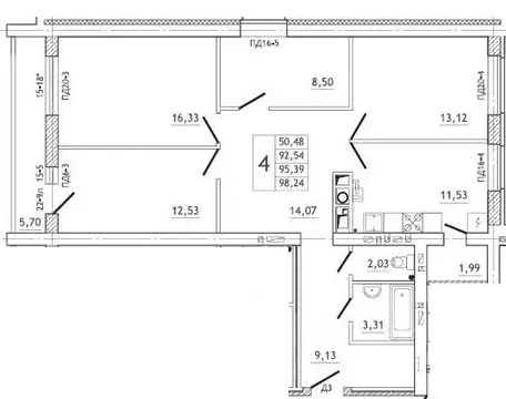 4-к кв. Смоленская область, Сафоново ул. Строителей, 24 (98.5 м)
