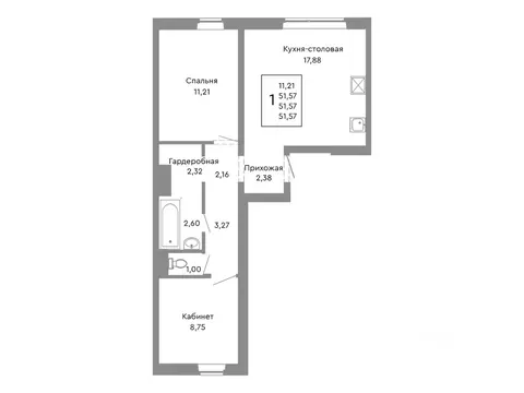 1-к кв. Челябинская область, Челябинск Нефтебазовая ул., 1-13 (51.57 ...