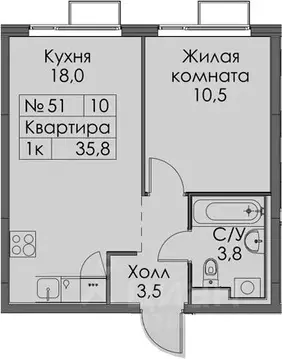 1-к кв. Санкт-Петербург Лиговский просп., 242 (35.8 м)