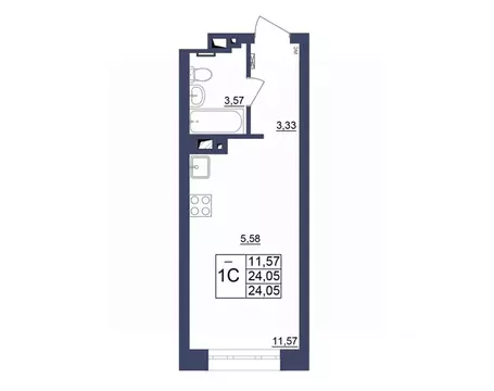 Студия Башкортостан, Уфа Космос жилой комплекс, лит1 (24.05 м)
