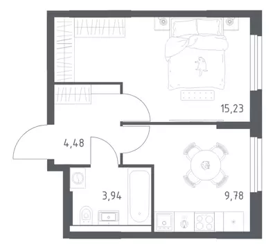 1-к кв. Башкортостан, Уфа ул. Минигали Губайдуллина, 8к9 (33.43 м)