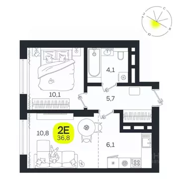 2-к кв. Свердловская область, Екатеринбург Южная Ботаника жилрайон, ...