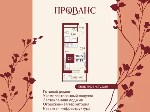 1-к кв. Пензенская область, Пенза Тепличный мкр, Прованс жилой ...