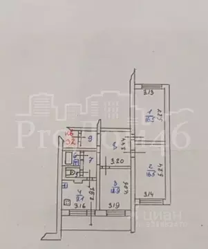 3-к кв. Курская область, Курск ул. Карла Маркса, 72к16 (76.2 м)