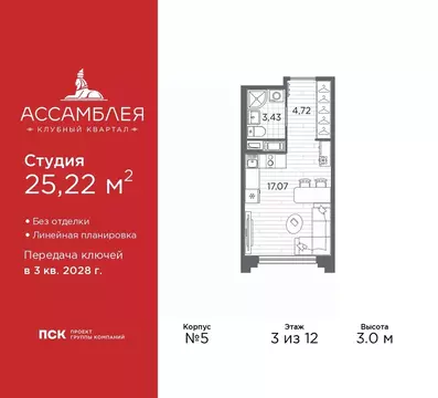 Студия Санкт-Петербург  (25.22 м)