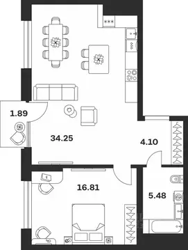 1-к кв. Тульская область, Тула ул. Болотникова, 4 (62.53 м)
