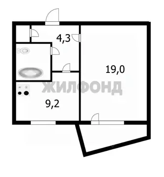 1-к кв. Новосибирская область, Новосибирск ул. Лебедевского, 4 (37.3 ...