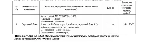 Гараж в Алтайский край, Рубцовск Алтайская ул., 1 (17 м)