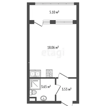 Квартира-студия: посёлок Стрельна, проспект Будённого, 20к1 (25 м)