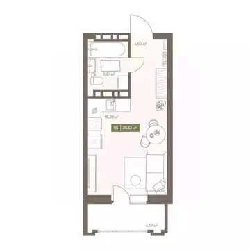 Студия Кемеровская область, Кемерово Московский просп., 23А (26.12 м)