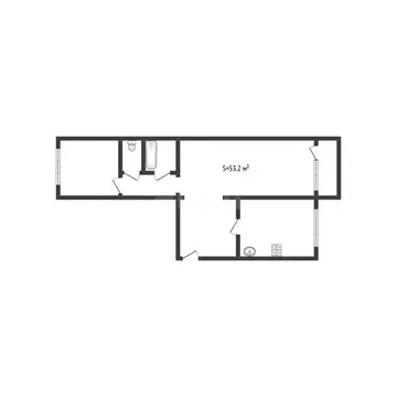 2-комнатная квартира: Бийск, улица Николая Гоголя, 212 (53.2 м)