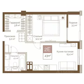 2-к кв. Приморский край, Владивосток Днепровский жилой комплекс (43.65 ...