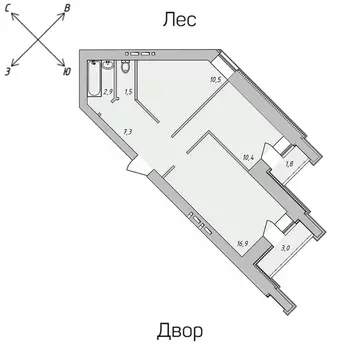 2-к кв. Томская область, Томск Нижний пер., 51 (51.25 м)