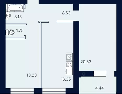 2-к кв. Саратовская область, Саратов ул. Имени Николая Егорова (68.08 ...