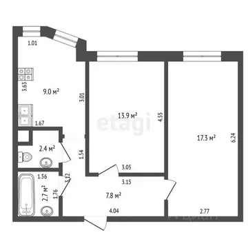 2-к кв. Московская область, Раменский муниципальный округ, Ильинский ...