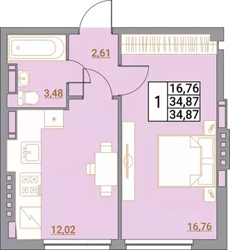 1-к кв. Ростовская область, Шахты ул. Калинина, 10 (38.01 м)