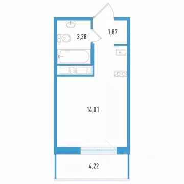 Студия Санкт-Петербург Аэросити Лайф жилой комплекс (20.53 м)
