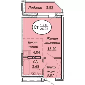 Студия Новосибирская область, Новосибирск  (26.95 м)