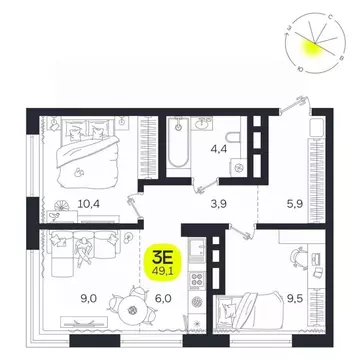 3-к кв. Свердловская область, Екатеринбург Южная Ботаника жилрайон, ...