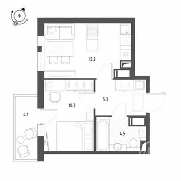 1-комнатная квартира: посёлок Шушары, Чудовская улица, 14к1 (34.3 м)