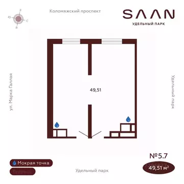 Офис в Санкт-Петербург Коломяжский просп., 19А (50 м)