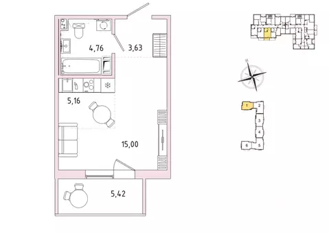 1-к кв. Ленинградская область, Гатчина Въезд мкр,  (31.26 м)