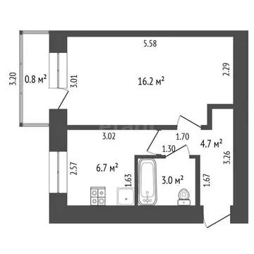 2-комнатная квартира: Стерлитамак, Пионерская улица, 18 (45.1 м)