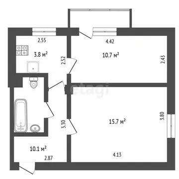 2-к кв. Челябинская область, Челябинск Артиллерийская ул., 21 (45.6 м)