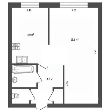 1-к кв. Санкт-Петербург ул. Маршала Тухачевского, 9 (30.4 м)