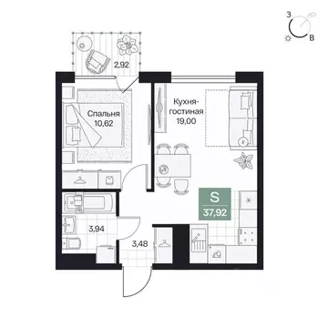 1-к кв. Волгоградская область, Волгоград просп. Имени В.И. Ленина, 59Г ...