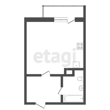 Квартира-студия: Тюмень, Верхнетарманская улица, 5 (21.2 м)