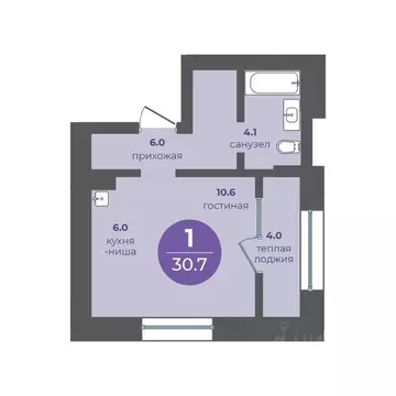 1-к кв. Красноярский край, Красноярск ул. Апрельская, 9 (30.7 м)