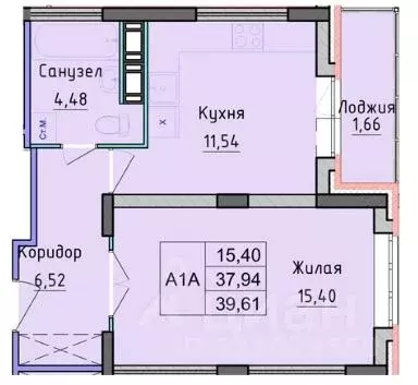 1-к кв. Ярославская область, Ярославль просп. Фрунзе, 56Д (39.61 м)