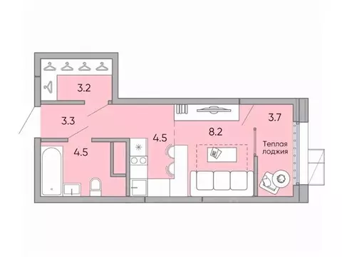Студия Забайкальский край, Чита Хороший мкр, 14 (27.4 м)
